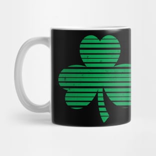 Vintage Shamrock Stripes - Green - St. Patricks Day Mug